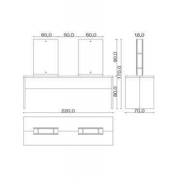 Зеркало парикмахерское на 4 места